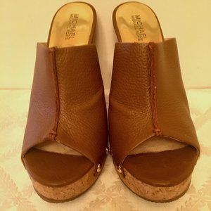 Michael Kors Leather Wedge Mule